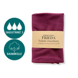 Bio Baumwolle Turban-Handtuch mit Kokosnussknopf | Beere