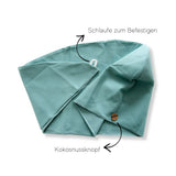 Bio Baumwolle Turban-Handtuch mit Kokosnussknopf | Frost