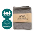 Bio Baumwolle Turban-Handtuch mit Kokosnussknopf | Hellgrau