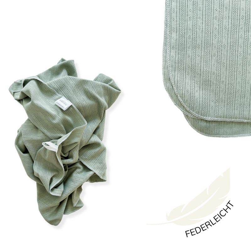 T-Shirt- und Turban-Handtuch Set aus Baumwolle | CANDY COTTON | Altgrün