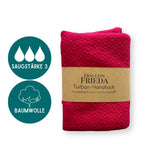 Turban Handtuch aus Baumwolle mit Kokosnussknopf | Flamingo 🦩