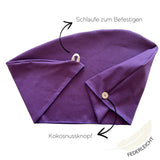Bio Baumwolle Turban-Handtuch mit Kokosnussknopf | Pflaume