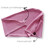 Bio Bambus Turban Handtuch mit Kokosnussknopf | Altrosa