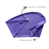 Bio Bambus Turban Handtuch mit Kokosnussknopf | Flieder