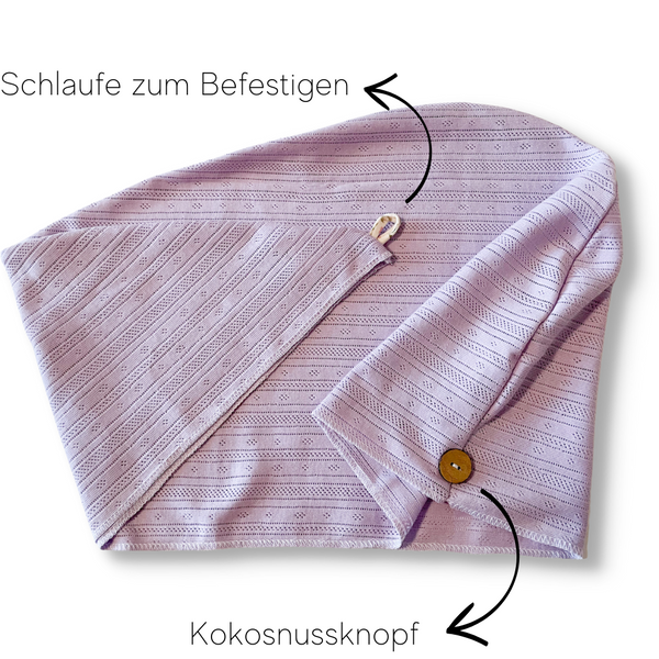 T-Shirt- und Turban-Handtuch Set aus Baumwolle | CANDY COTTON | Flieder