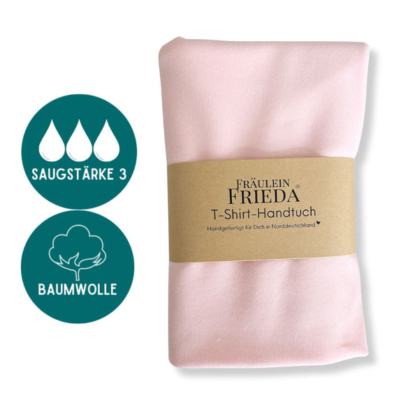 Bio Baumwolle T-Shirt-Handtuch | Hellrosa