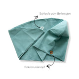 Bio Baumwolle Turban-Handtuch mit Kokosnussknopf | Frost