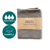 Bio Baumwolle Turban-Handtuch mit Kokosnussknopf | Hellgrau