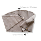 Bio Baumwolle Turban-Handtuch mit Kokosnussknopf | Hellgrau
