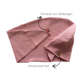Bio Baumwolle Turban-Handtuch mit Kokosnussknopf | Rosé