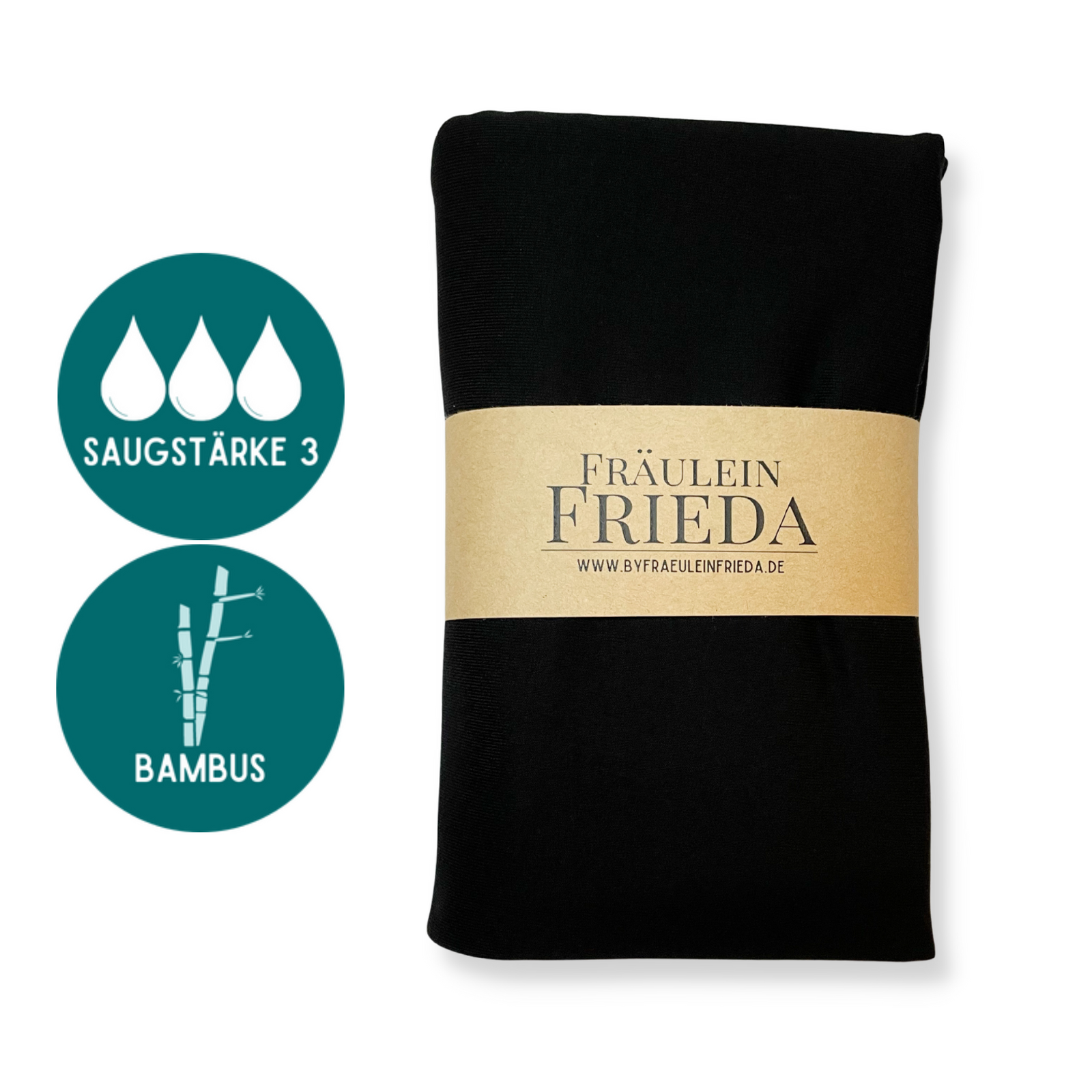 Fräulein Frieda Bio-Bambus Handtuch Schwarz