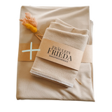 Sauna- und Turban-Handtuch Set aus Bio-Bambus | Beige