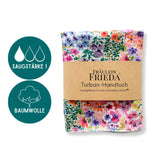 Baumwolle Turban-Handtuch mit Kokosnussknopf | Wild Bloom