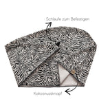 Baumwolle Turban-Handtuch mit Kokosnussknopf | Zebra