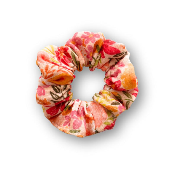 Scrunchie aus Musselin | Blumen Orange