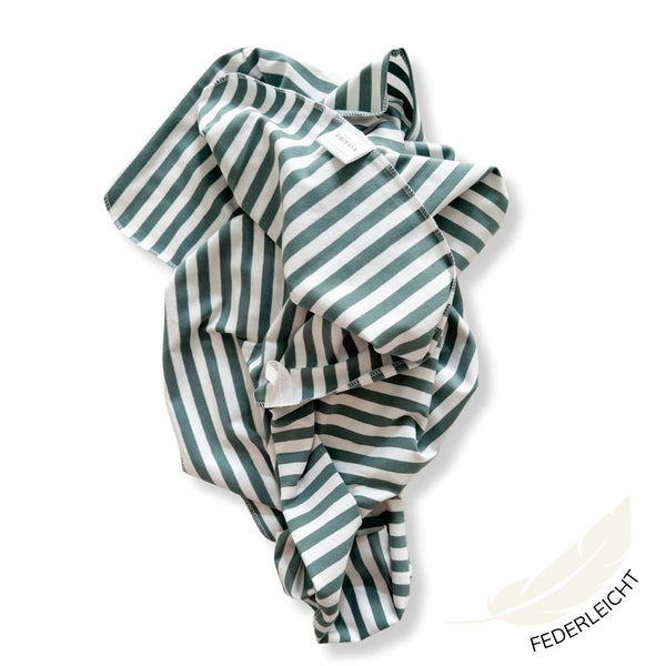 Baumwolle T-Shirt-Handtuch Stripes | Altgrün
