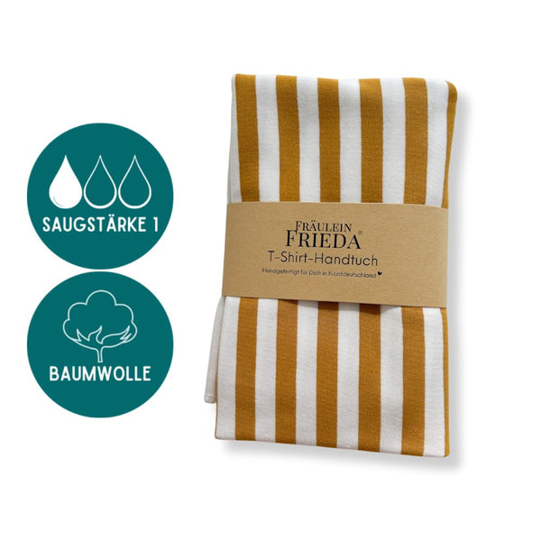 Baumwolle T-Shirt-Handtuch Stripes | Ocker