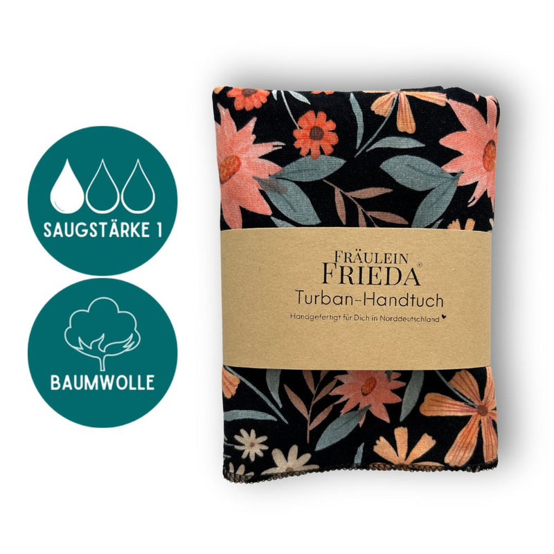 Baumwolle Turban-Handtuch mit Kokosnussknopf | Blossom