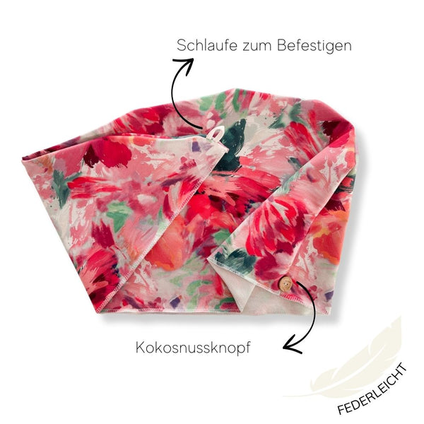 Baumwolle Turban-Handtuch mit Kokosnussknopf | Blütenrausch