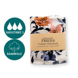 Bio Baumwolle Turban-Handtuch mit Kokosnussknopf | Midnight Blossom