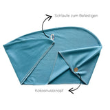 Bio Bambus Turban Handtuch mit Kokosnussknopf | Aqua