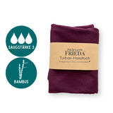 Bio Bambus Turban Handtuch mit Kokosnussknopf | Aubergine