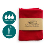 Bio Bambus Turban Handtuch mit Kokosnussknopf | Rot