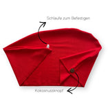 Bio Bambus Turban Handtuch mit Kokosnussknopf | Rot