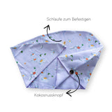 Baumwolle Turban-Handtuch mit Kokosnussknopf Margerite | Flieder