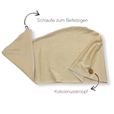 Bio Bambus Turban Handtuch mit Kokosnussknopf | Beige
