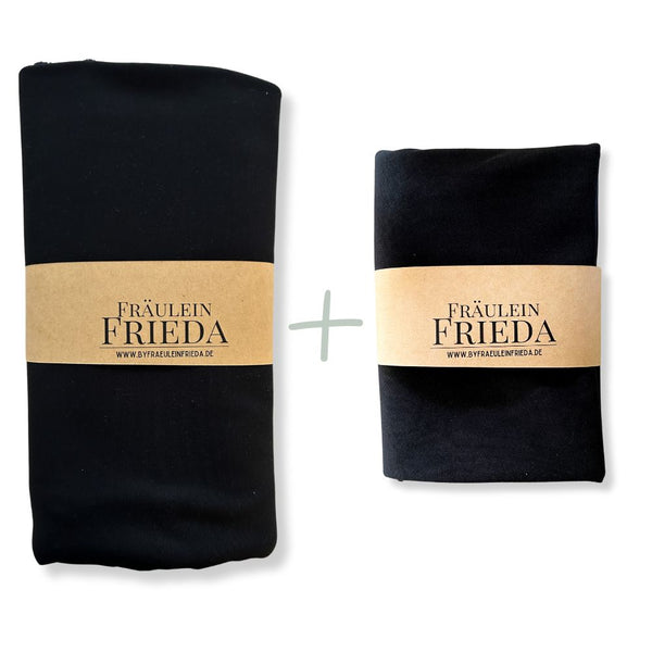 Sauna- und Turban-Handtuch Set aus Bio-Bambus | Schwarz